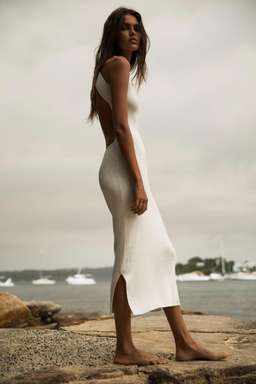 Sir the Label Marcelle Open Back Midi Dress White Size 0 | AU 6 for rent on The Volte - image 3