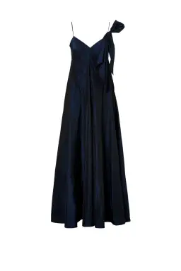 Scanlan Theodore Taffeta Maxi Dress Navy Size 8 for rent on The Volte - image 4