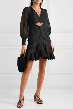 Zimmermann Corsage Bauble Mini Dress Black Size 8 (size 0) for rent on The Volte - image 1