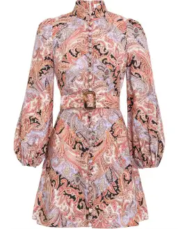 Zimmermann Botanica Chevron Mini Dress Chevron Paisley Size 6 for rent on The Volte - image 3