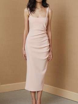 Bec & Bridge Maddison Tuck Sleeveless Midi Dress Peach Size 6 for rent on The Volte - image 1