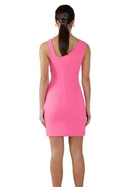 BY JOHNNY - Punch Pink Asymmetric Mini Dress Sz 6 for rent on The Volte - image 3