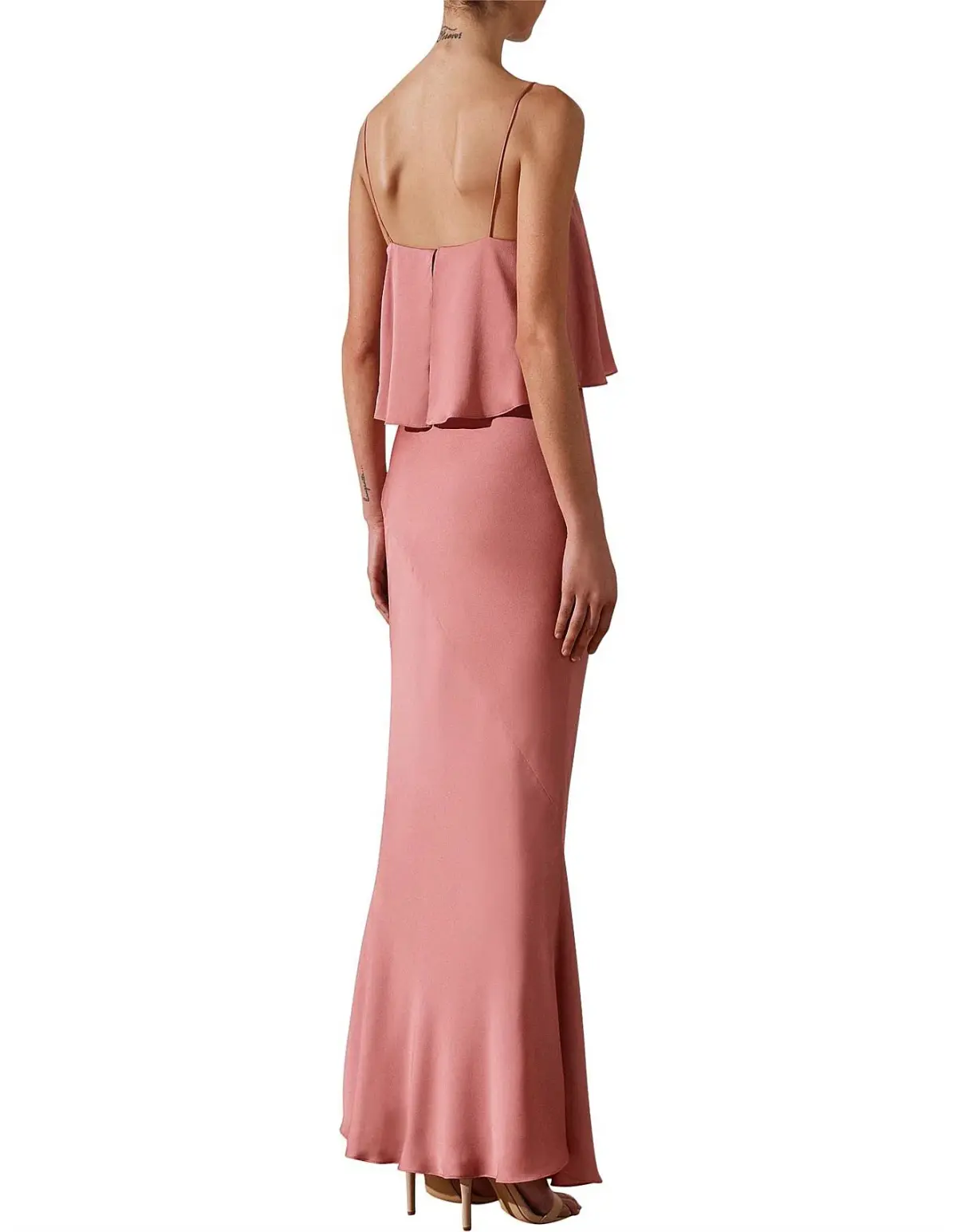 Shona Joy Luxe Bias Frill Slip Dress in Rose Pink Size 8 - Image 3