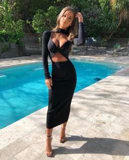 Dion Lee STRIPE RIB TWIST DRESS Black Size 8 for rent on The Volte - image 1