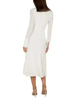 Misha Maura Long Sleeve Wrap Dress White Size 8 for rent on The Volte - image 3