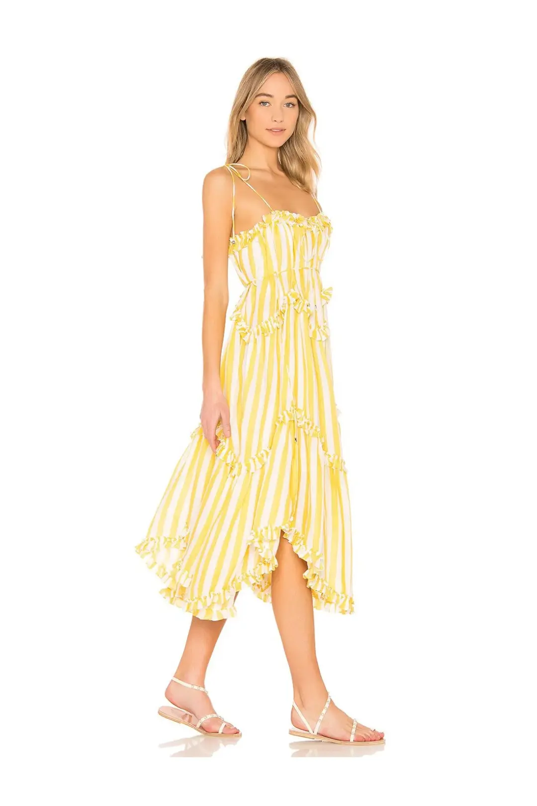 Zimmermann Lumino Floating Stripe Dress Yellow Size 2 / Au 12 for rent on The Volte - main image