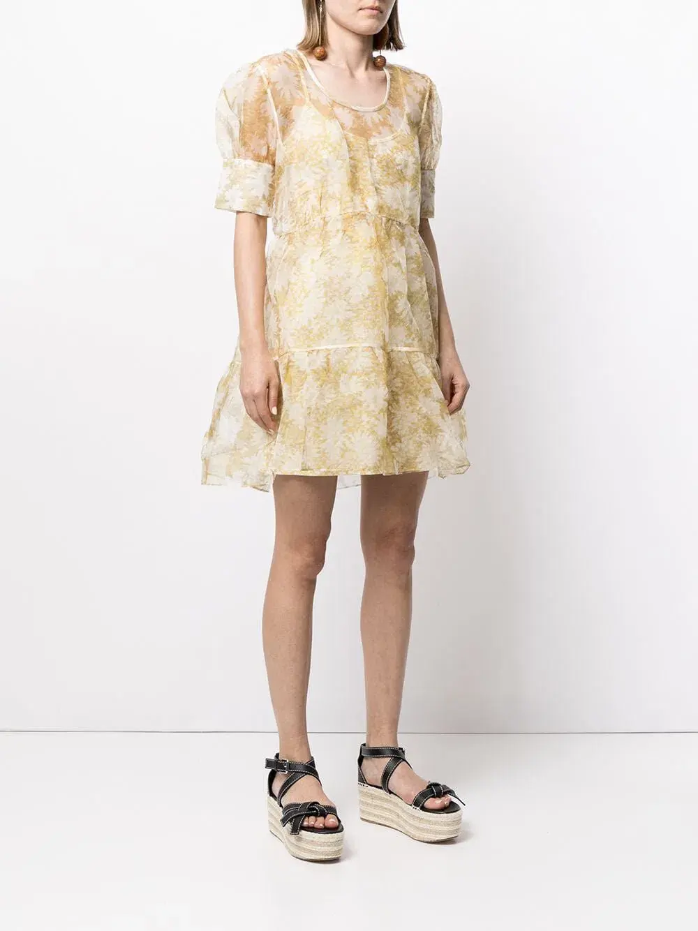 Sir The Label Anais Puff Sleeve Mini Dress Yellow | AU 8 - Image 1