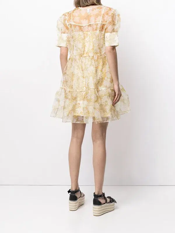 Sir The Label Anais Puff Sleeve Mini Dress Yellow | AU 8 - Image 2