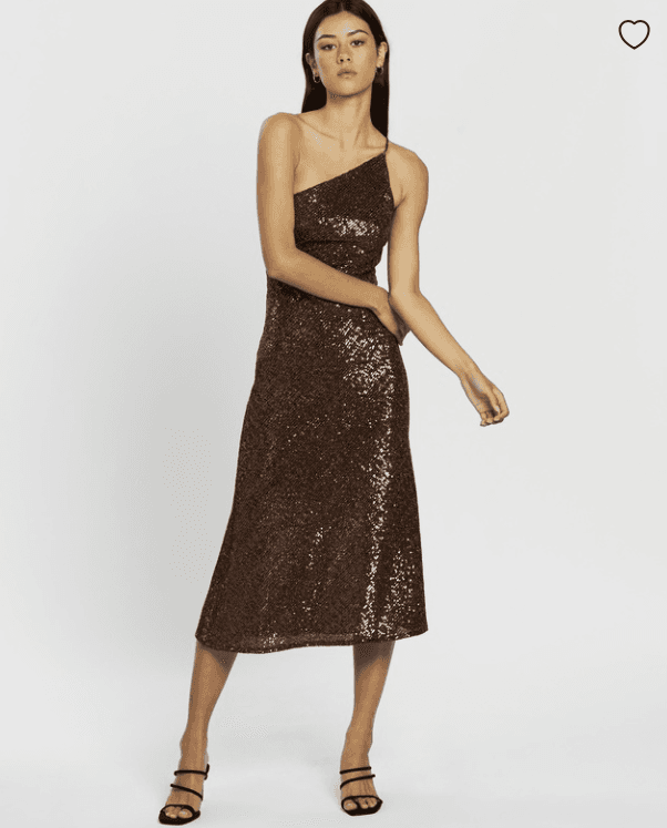 By Johnny Shine Asymmetric Bias Midi Dress for rent on The Volte - main image