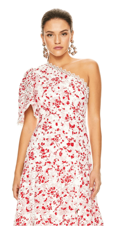 TALULAH DANCE & ROMANCE MIDI DRESS - RED DAISY PRINT for rent on The Volte - main image