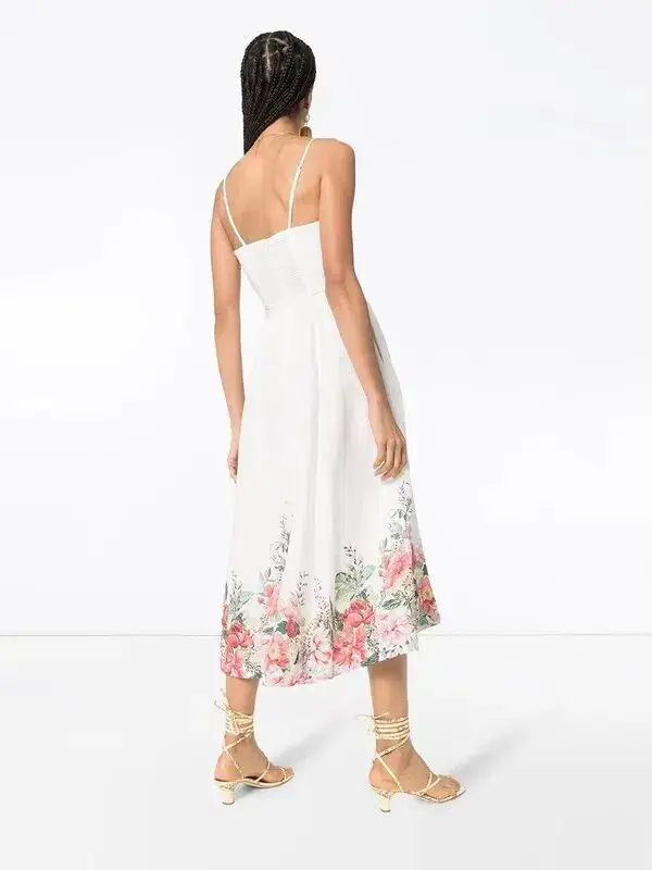 Zimmermann Bellitude Floral Corset Dress White Size 0 / AU 8 for rent on The Volte - main image