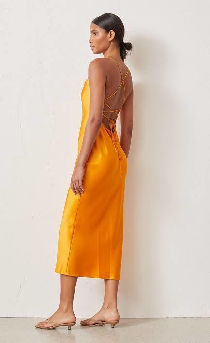 BEC & BRIDGE - Orange Midi Slip Dress (SIZE 6-10) for rent on The Volte - main image