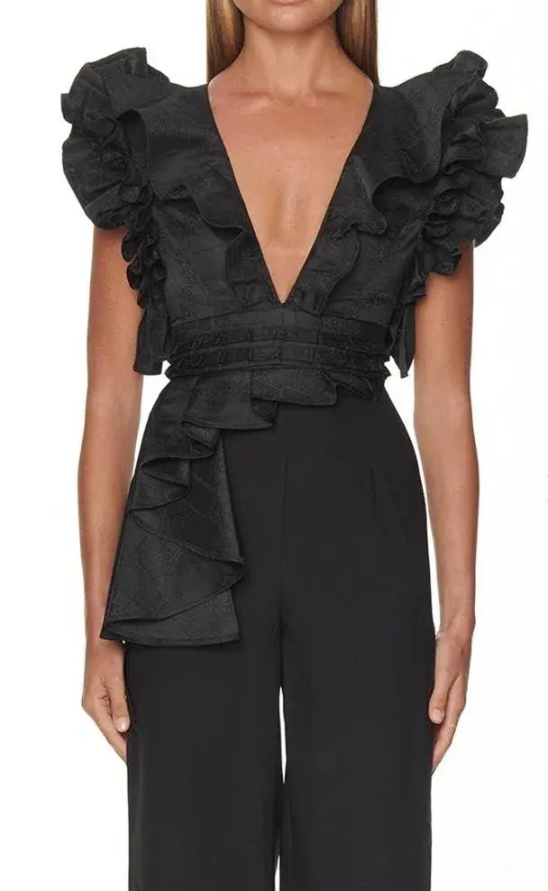 Eliya The Label Aimee Pantsuit in Black Size 6 for rent on The Volte - main image