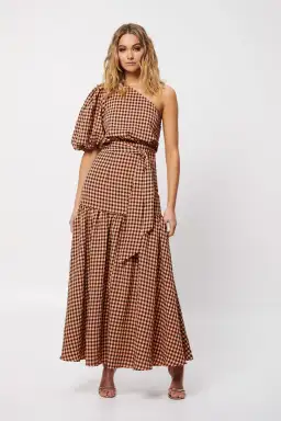 Mossman The Checked Out Maxi Dress Print Size 10 for rent on The Volte - image 1