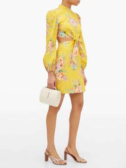 Zimmermann Zinnia Bow Cut Out Short Dress Yellow Size 6 for rent on The Volte - image 3