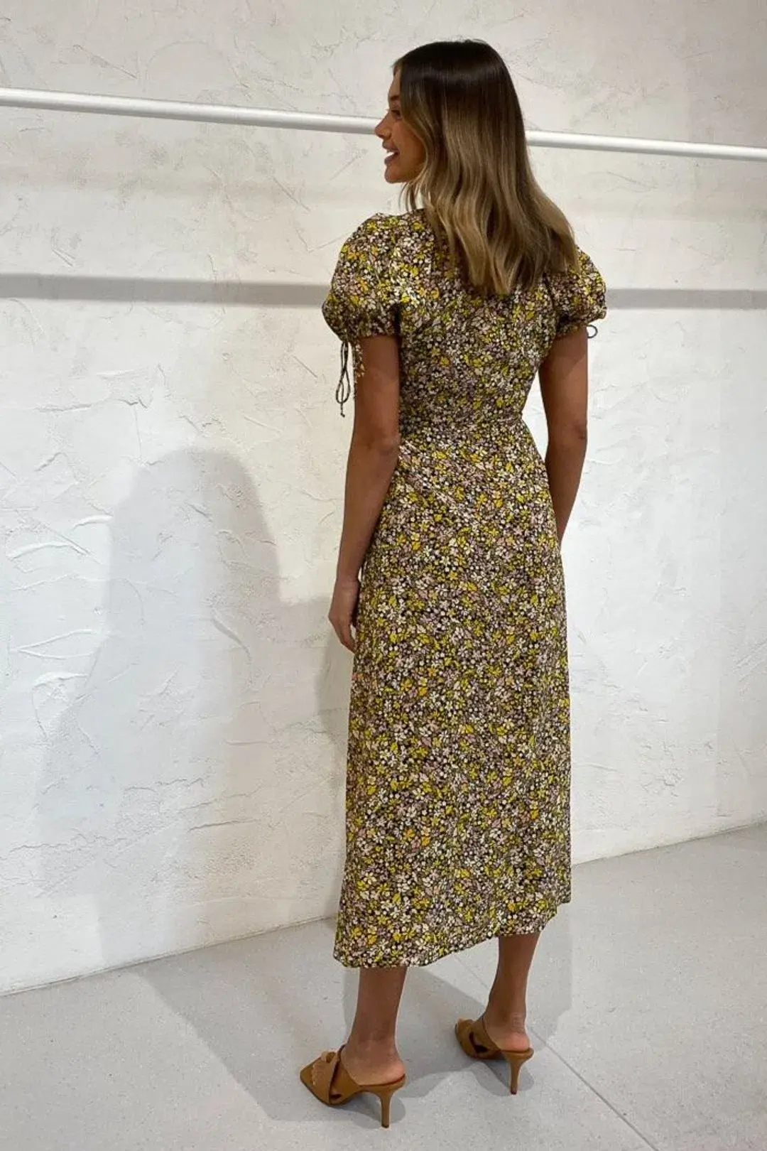 Bec & Bridge Maisie Silk Short Sleeve Midi Dress Print Size 8 for rent on The Volte - main image