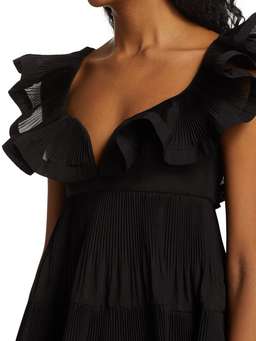 Zimmermann The Lovestruck pleated minidress Black Size 6