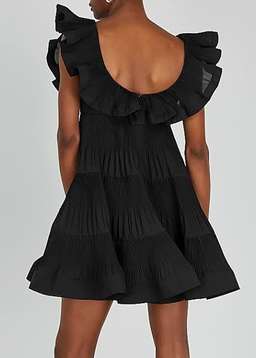 Zimmermann The Lovestruck pleated minidress Black Size 6