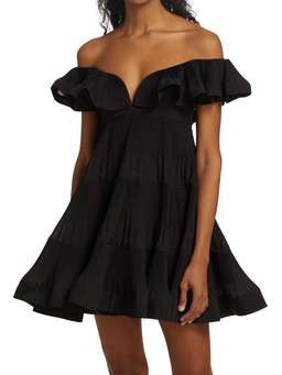 Zimmermann The Lovestruck pleated minidress Black Size 6