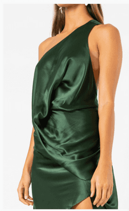 One fell swoop philly dress in silk jungle green size 10