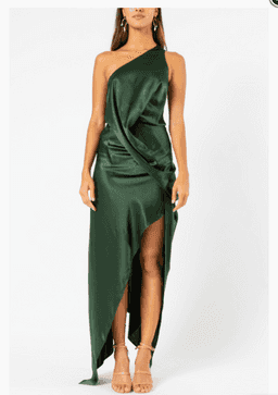 One fell swoop philly dress in silk jungle green size 10