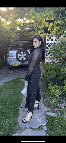 Rebellion embellished frill midi dress