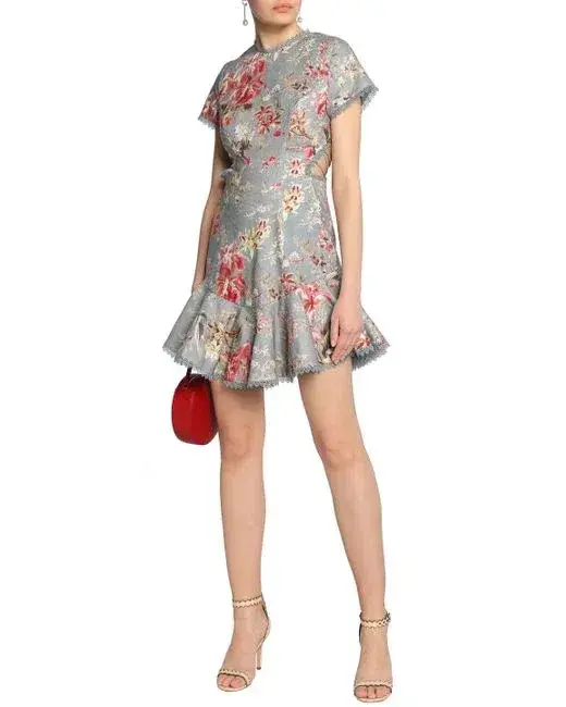 Zimmermann Mercer Flutter Dress Floral Print Size 8 for rent on The Volte - main image