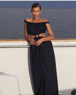 Scanlan Theodore Cotton Voile Ring Dress in Navy Size M