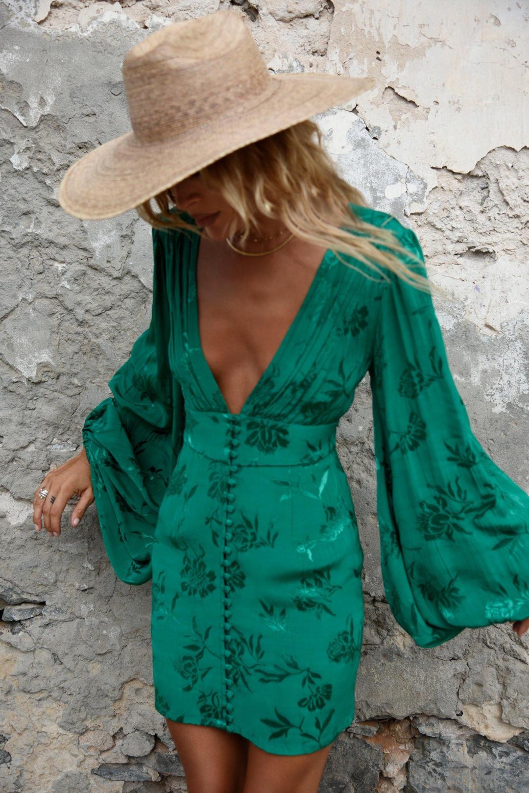Rat & Boa Isabella Dress Green Size 8 for rent on The Volte - main image