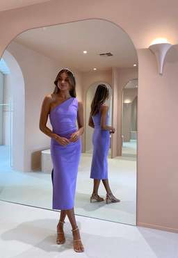 Bec and Bridge Gemma Asym Midi Dress Violet Size 6 for rent on The Volte - image 1