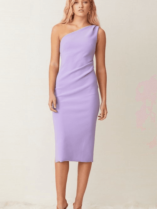 Bec and Bridge Gemma Asym Midi Dress Violet Size 6 for rent on The Volte - main image