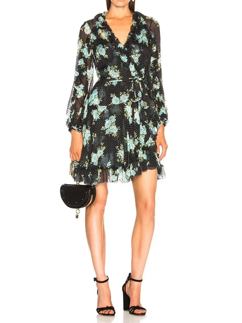 Zimmermann Whitewave Ruffle Wrap Dress Floral Size 1 / Au 10 for rent on The Volte - main image