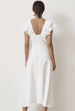 "Bec & Bridge" La Fontelina linen dress, white, size 10, RRP $360