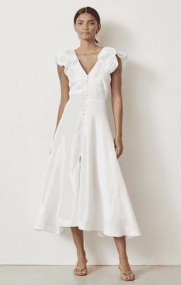 "Bec & Bridge" La Fontelina linen dress, white, size 10, RRP $360