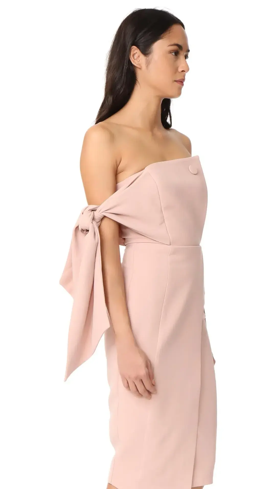 MISHA Romi Structured Midi Dress Blush Size 4 for rent on The Volte - main image