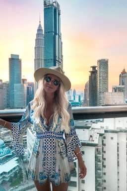 Camilla Salvador Summer Low V Neck Playsuit Blue Size AU 6 for rent on The Volte - image 3