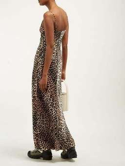 Ganni Stretch Silk Leopard Slip Dress for rent on The Volte - image 2