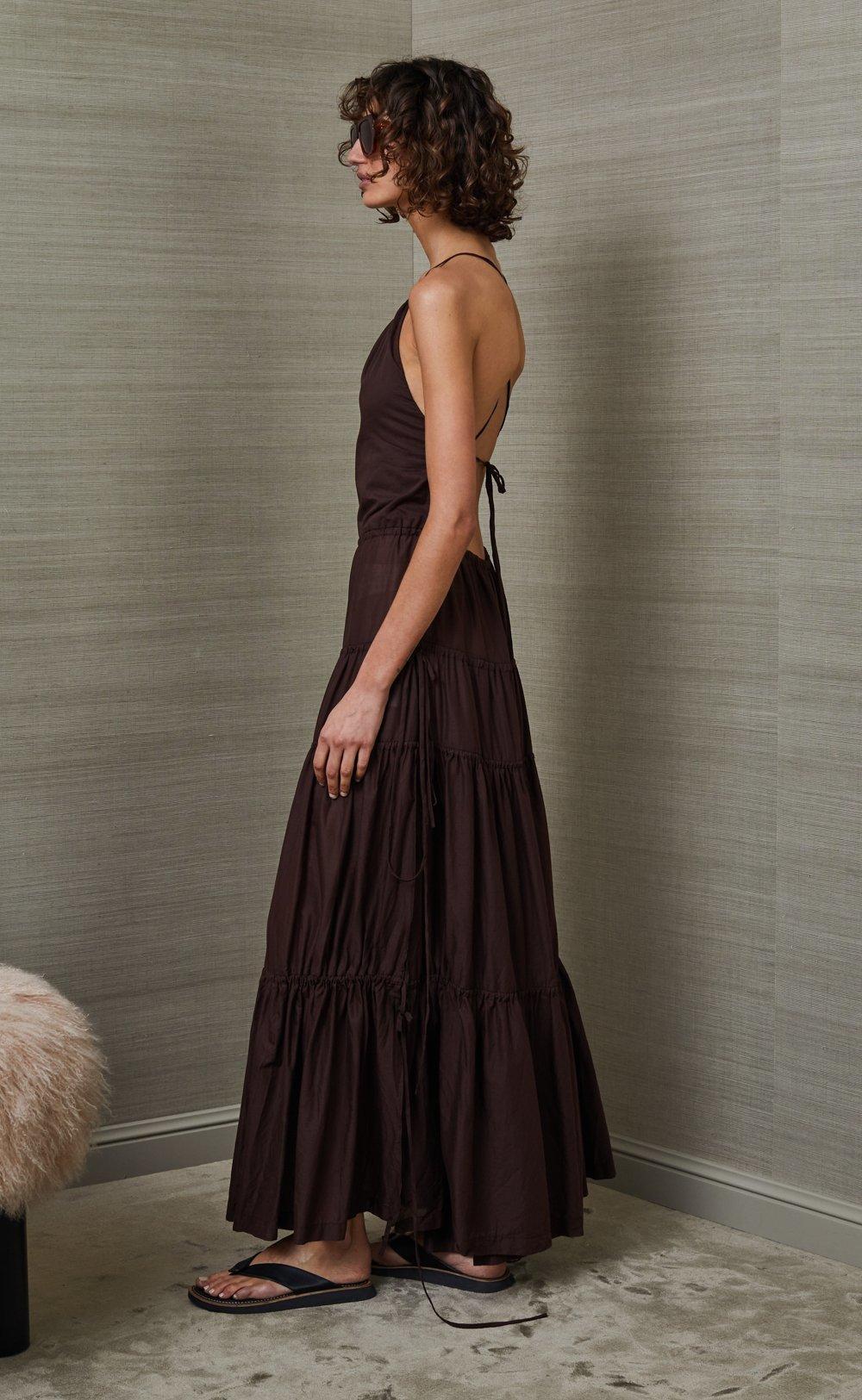 Bec & Bridge Carmen Maxi Dress Chocolate Brown Size 8 for rent on The Volte - main image