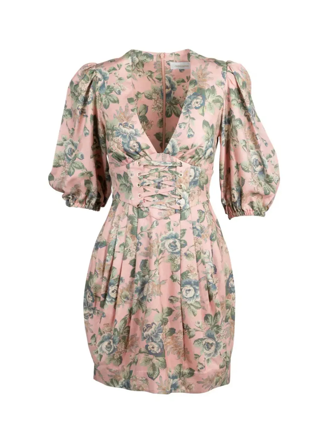 Zimmermann Tempest Lace Up Mini Dress Floral Size 2 / AU 12 for rent on The Volte - main image