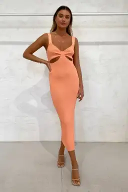 By Nicola Meadow Midi Dress Tangelo Orange Size 12 for rent on The Volte - image 3