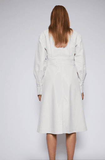 Scanlan Theodore Faux Reptile Shirt Dress Cream Size 8 - Image 4