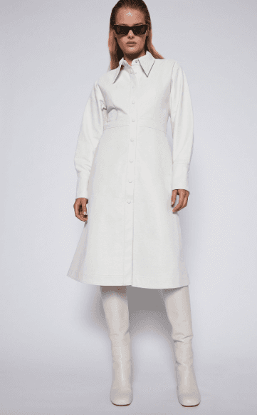 Scanlan Theodore Faux Reptile Shirt Dress Cream Size 8 - Image 2