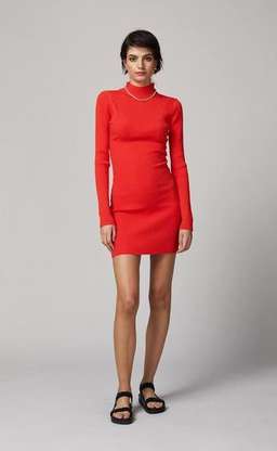 BEC & BRIDGE - CHICHI LONG SLEEVE KNIT MINI DRESS (CHILLI)
