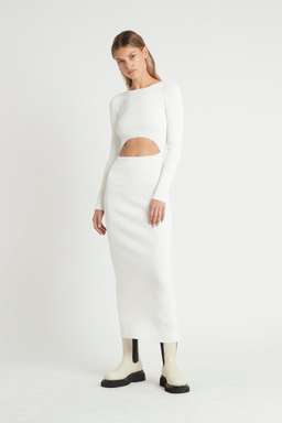 Sir The Label Celle Reversible Dress Midi White