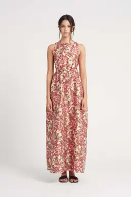Sir The Label Valetta Silk Maxi Red Floral