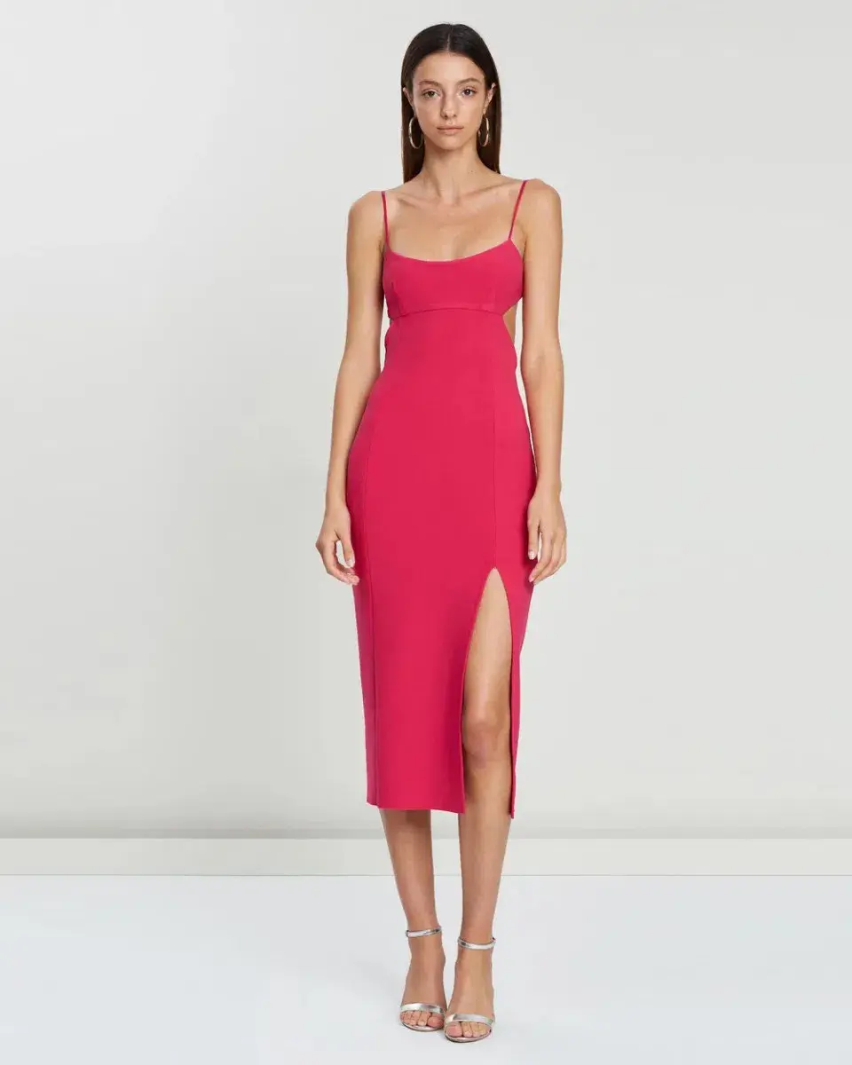 Bec and Bridge Amelie Panel Midi Dress Pink Size 8 - Image 1