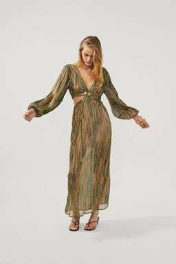 Suboo Ana Cut Out Maxi Dress Multi Green Size 8 for rent on The Volte - image 1