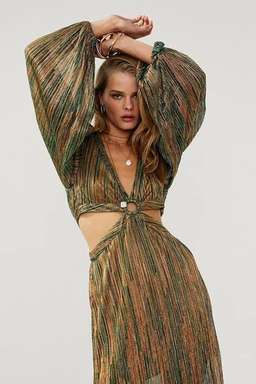 Suboo Ana Cut Out Maxi Dress Multi Green Size 8 for rent on The Volte - image 3