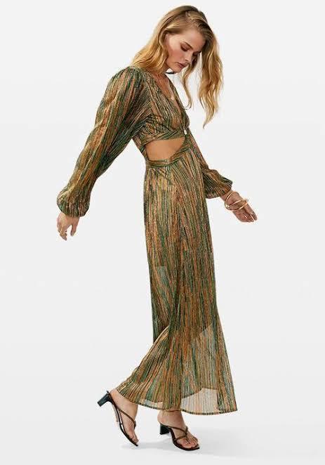 Suboo Ana Cut Out Maxi Dress Multi Green Size 8 for rent on The Volte - main image