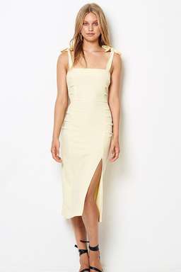 Bec and Bridge Bonita Tie MIDI, yellow, lemon, size 8